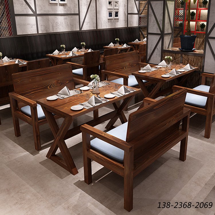 松木實(shí)木家具，漫咖啡款式桌椅，四人餐桌椅
